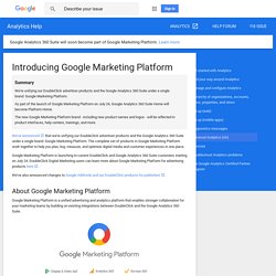 Introducing Google Marketing Platform - Analytics Help