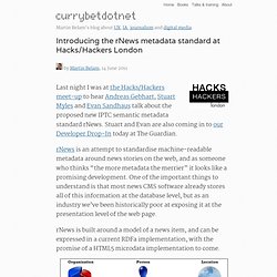 Introducing the rNews metadata standard at Hacks/Hackers London