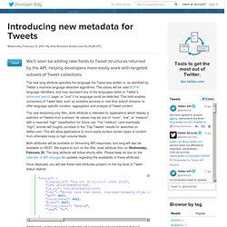 Introducing new metadata for Tweets