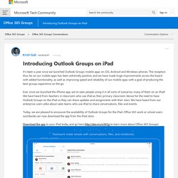 Introducing Outlook Groups on iPad - Microsoft Tech Community
