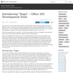 Introducing “Napa” - Office 365 Development Tools - Jason Zander's blog