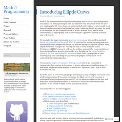 Introducing Elliptic Curves – Math ∩ Programming