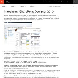 Introducing SharePoint Designer 2010 - SharePoint Designer