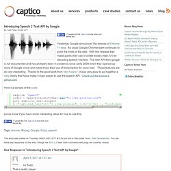 Introducing Speech 2 Text API by Google | Captico