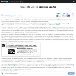 Introducing LinkedIn Sponsored Updates