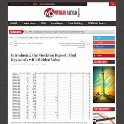 Introducing the Stockton Report: Find Keywords with Hidden ValueMuskan Saiyad (MS)