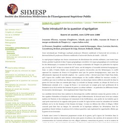 Texte introductif de la question d'agrégation - SHMESP