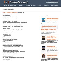 Introduction Voix - 123chantez.net - Cours de Chant à Lyon.