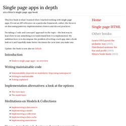 Single page apps in depth (a.k.a. Mixu' single page app book)