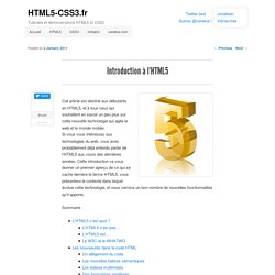 Introduction à l’HTML5