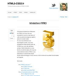 Introduction à l’HTML5