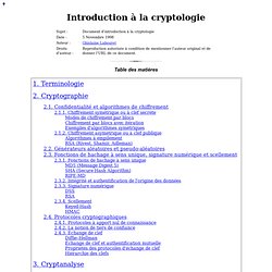 Introduction à la cryptologie