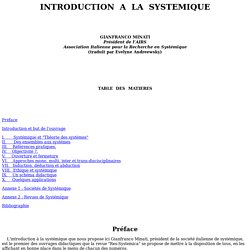 INTRODUCTION A LA SYSTEMIQUE