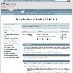 Introduction à Spring LDAP 1.2