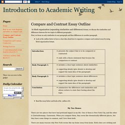 Introduction to Academic Writing: Compare and Contrast Essay Outline