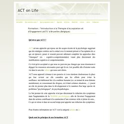 Formation : "Introduction à la Thérapie d'Acceptation et d'Engagement (ACT)" à Bruxelles (Belgique) - ACT on Life