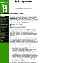 Introduction to Talk Japanese classroom activities