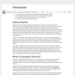 Introduction — Problem Solving with Algorithms and Data Structures