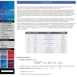 Lecture Slides for An Introduction to the Analysis of Algorithms