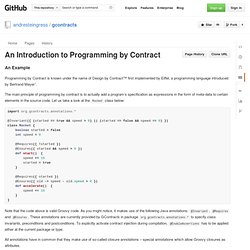 An Introduction to Programming by Contract · andresteingress/gcontracts Wiki