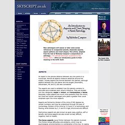 An Introduction to Aspects and Chart Shaping in Natal Astrology by Nicholas Campion