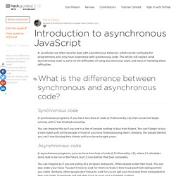 Introduction to asynchronous JavaScript