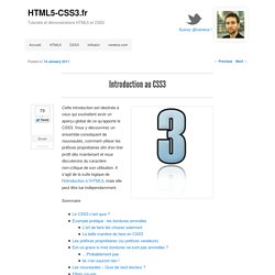 Introduction au CSS3