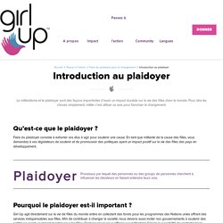 Introduction au plaidoyer - Girl Up