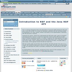 Introduction au RDF et à l'API RDF de Jena