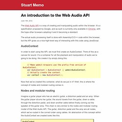 An introduction to the Web Audio API