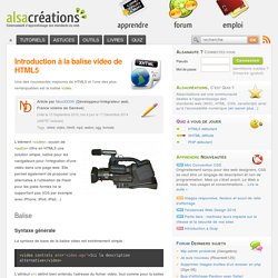 Introduction à la balise video de HTML5