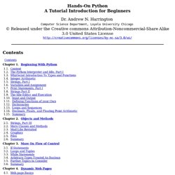 Hands-On Python A Tutorial Introduction for Beginners
