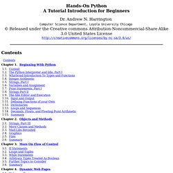 Hands-On Python A Tutorial Introduction for Beginners