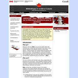 Pika - Base de données sur la littérature canadienne pour la jeunnesse