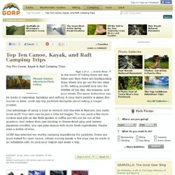 Introduction: Top Ten Canoe, Kayak & Raft Camping Trips