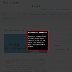 Introduction to Machine Learning