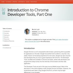 Introduction to Chrome Developer Tools, Part One