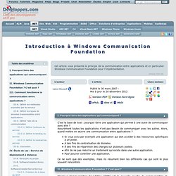 Introduction à Windows Communication Foundation