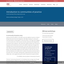 Introduction to communities of practice