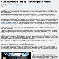 A Gentle Introduction to Algorithm Complexity Analysis