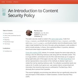 An Introduction to Content Security Policy