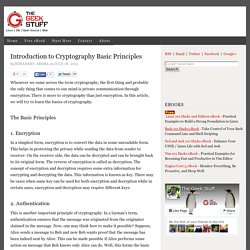 Introduction to Cryptography Basic Principles