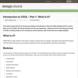 Introduction to CSS3 – Part 1: What is it?