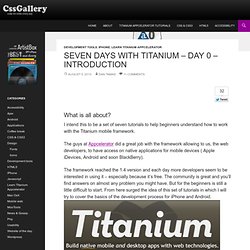 Seven days with Titanium – day 0 – introduction