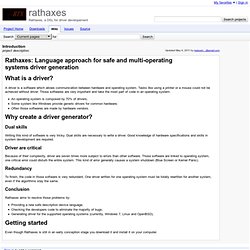 Introduction - rathaxes - project description. - Rathaxes, a DSL for driver developement