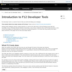 Introduction to F12 Developer Tools