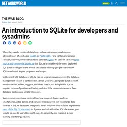 An introduction to SQLite for developers and sysadmins