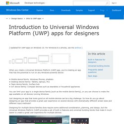 Introduction to Universal Windows Platform (UWP) apps for designers - Windows app development