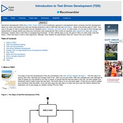 Introduction to Test Driven Design (TDD)