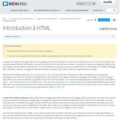 Introduction à HTML - Guides pour Développeurs Web